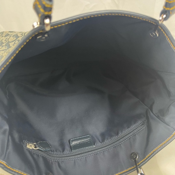 CHRISTIAN DIOR Oblique Canvas Tote Navy - Picture 12 of 15